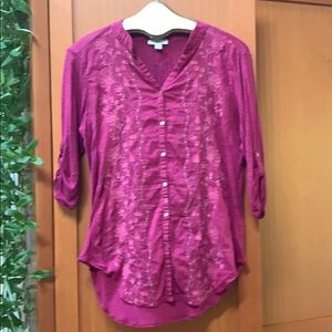 Beautiful fuchsia delicate embroidery